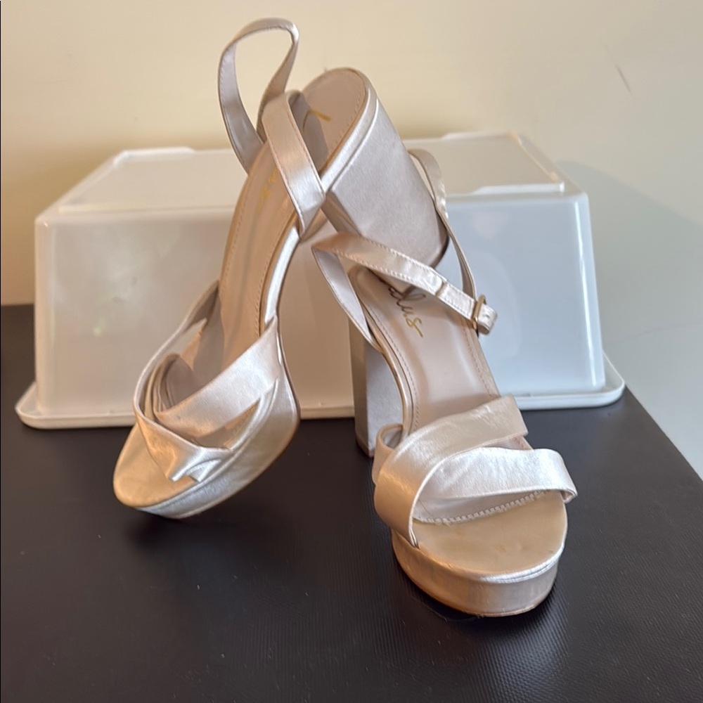 Lulu's Cream Strappy High Heels